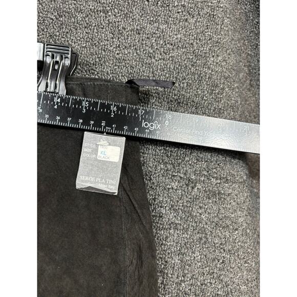 Serge Platini Milan Italy Genuine Leather Pencil Midi Skirt Womens XL Black - Picture 7 of 8